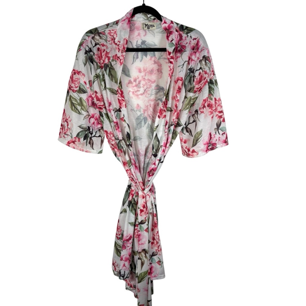 Show Me Your MuMu Floral Kimono Robe Womens One Size OS Half Sleeve Knee Length